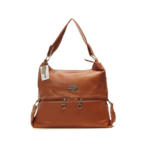 Coach Zip Logo Large Tan Shoulder Bags DIN Coach Zip Logo Large Tan Shoulder Bags DIN